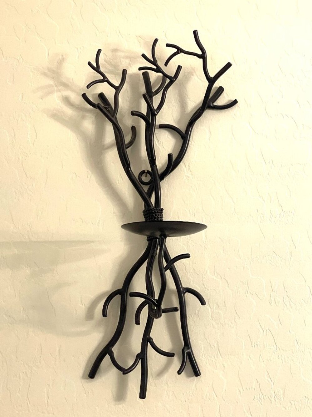Crate & Barrel Twig Branch Wall Sconce Dark Metal Steel